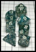 Dice : Dice - Dice Sets - Handan Clear with Blue Glitter with White Numbers Mini Set - Amazon 2023